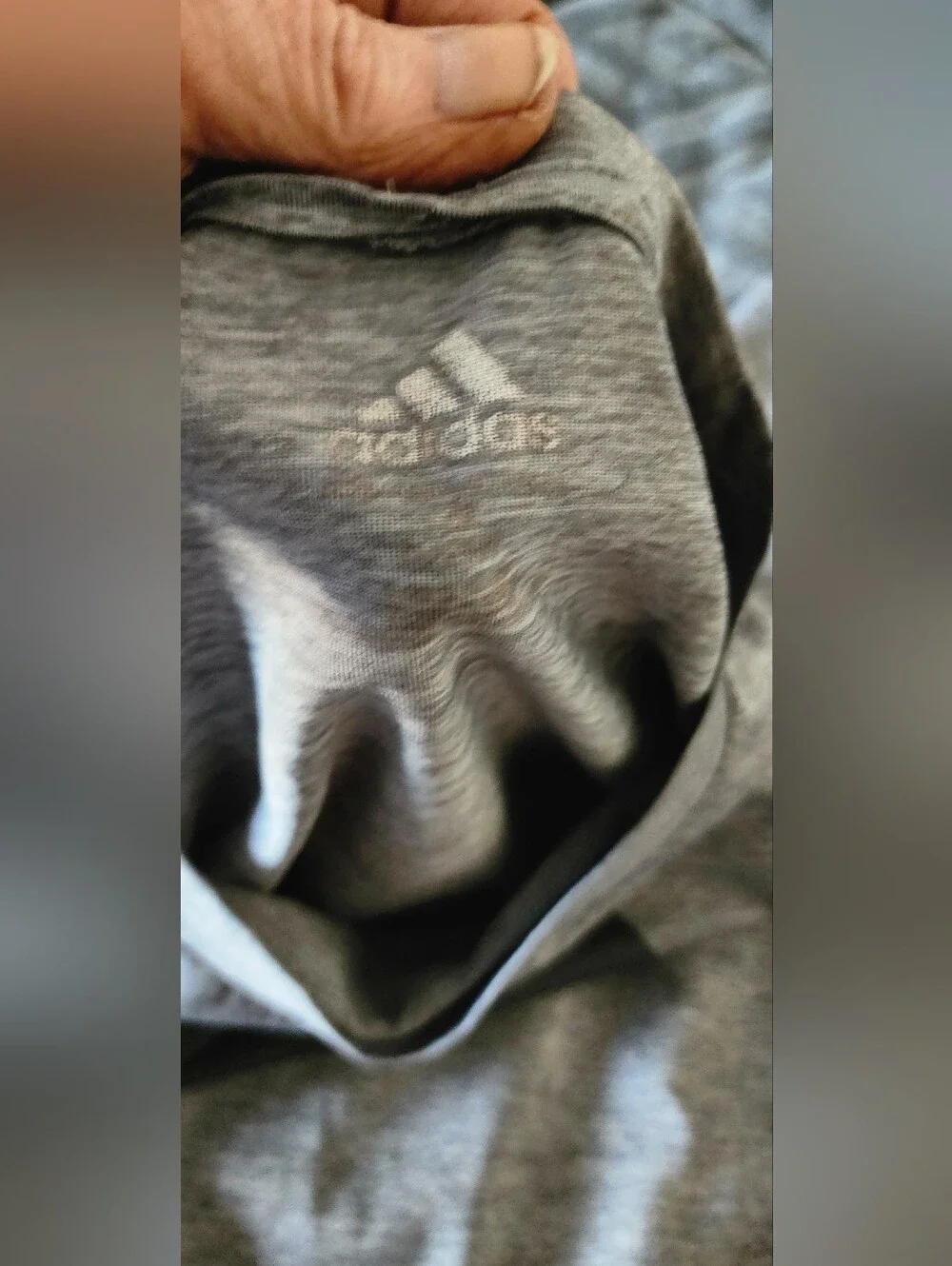 adidas Heather Gray Short Sleeve Logo Tee